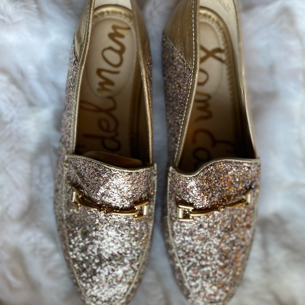Sam Edelman Loraine Gold Glitter loafers! Size 7M! In box